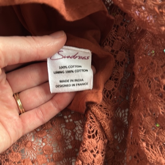 Burnt Orange Sequined Crochet Dress size XS/S by Sundress - Picture 7 of 13